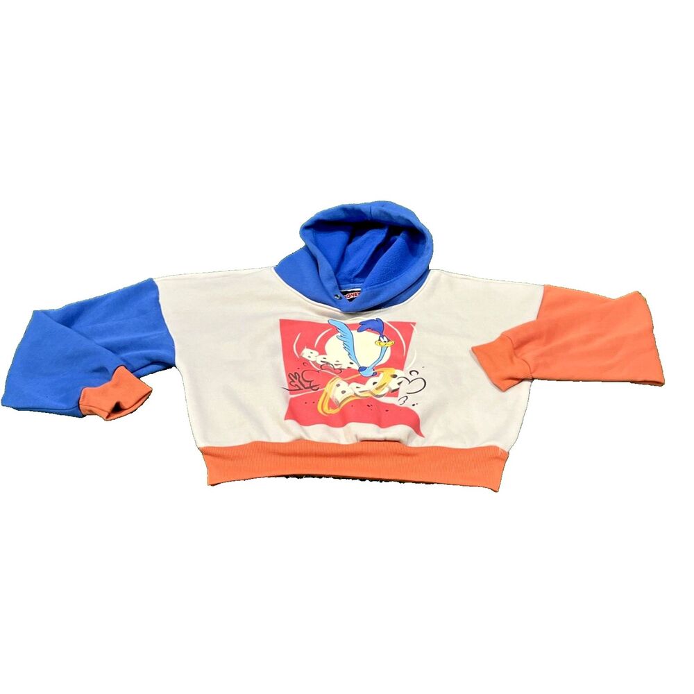 Looney Tunes X Members Only Women's Color block Looney Tunes Crop Hoodie Medium